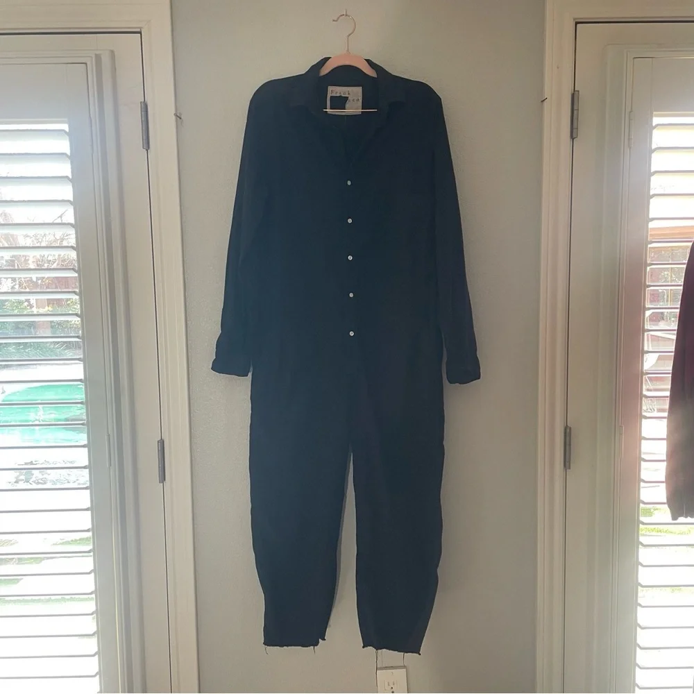 Frank & Eileen | Northern Ireland Black Performance Linen Blend Jumpsuit Medium - Picture 4 of 10